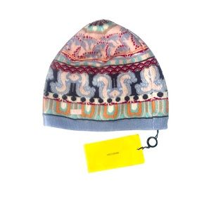 Kenzo Kids Multicolor Patterned Knit Beanie - Pastel Blue, Pink, Teal